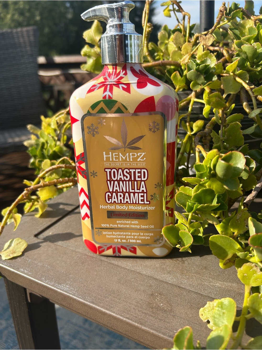Hempz Toasted Vanilla Caramel Herbal Body Moisturizer - Cream, Red, Gold